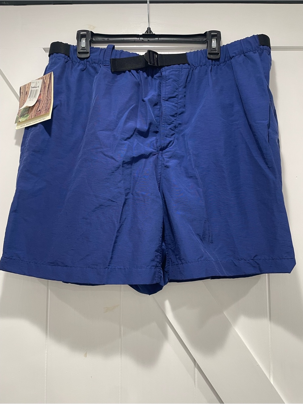 NOS Vintage Timberland Swim Trunks XL 1995 Blue Nylon Belt Lined NWT Men’s